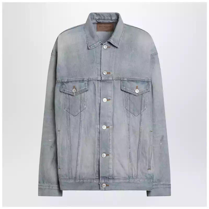 Balenciaga Light blue vintage-effect denim jacket
