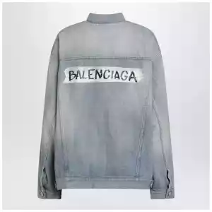 Balenciaga Light blue vintage-effect denim jacket