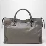 Balenciaga Le City medium handbag in dark walnut leather
