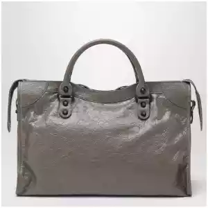 Balenciaga Le City medium handbag in dark walnut leather