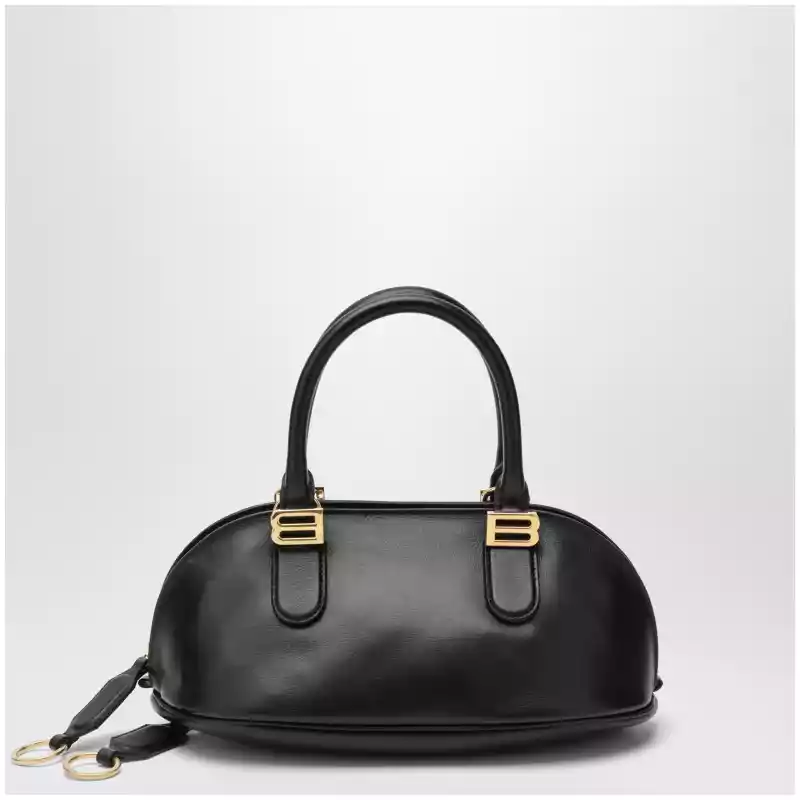 Balenciaga Bolero Mini bowling bag in black leather