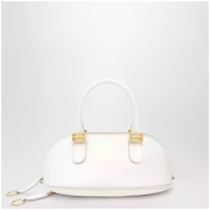 8685852ACJS_S_BALEN-9404.a Balenciaga Cream leather Bolero Mini bowling bag
