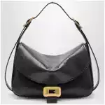 Balenciaga Medium Clicca shoulder bag in lambskin leather, black