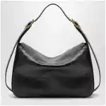 Balenciaga Medium Clicca shoulder bag in lambskin leather, black