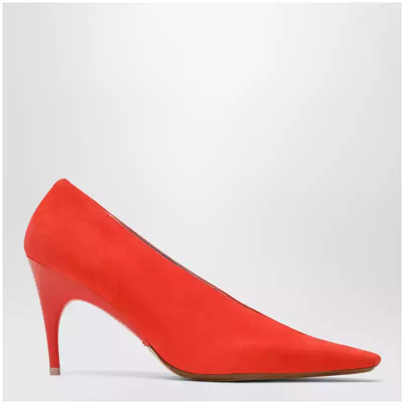 Balenciaga Duchesse 90 mm suede goatskin pumps in tangerine