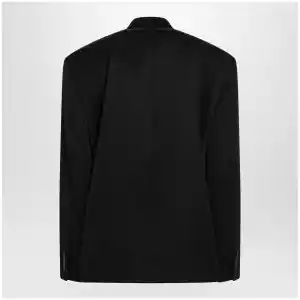 Balenciaga Double-breasted oversized wool blazer in black
