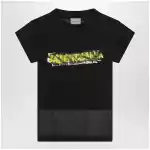 Balenciaga Messy Spray T-shirt with cut-out back in cotton black