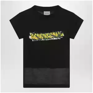 Balenciaga Messy Spray T-shirt with cut-out back in cotton black
