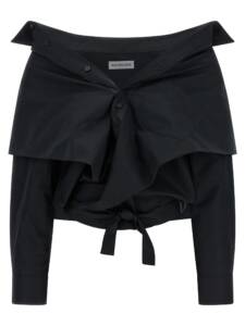 Balenciaga Crop Shirt Off The Shoulder
