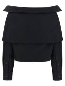 Balenciaga Crop Shirt Off The Shoulder