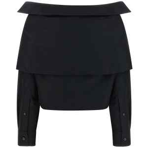 Balenciaga Crop Shirt Off The Shoulder