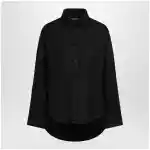 Balenciaga Classic cocoon shirt in double cotton, black