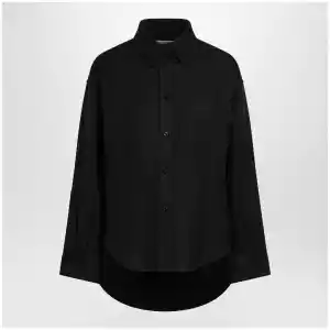 Balenciaga Classic cocoon shirt in double cotton, black