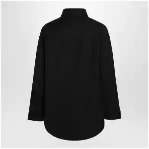 Balenciaga Classic cocoon shirt in double cotton, black
