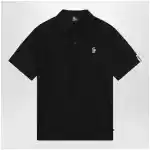 Moncler Grenoble Black polo shirt with logo patch