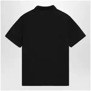 Moncler Grenoble Black polo shirt with logo patch
