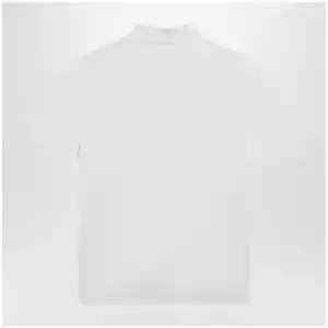 Moncler White cotton piqué polo shirt with logo patch