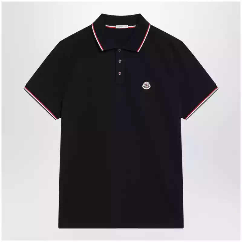 Moncler Navy blue short-sleeve polo shirt