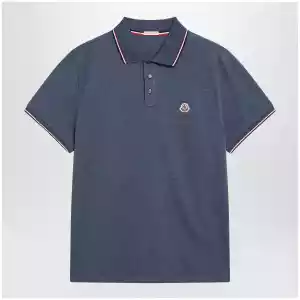 Moncler Light blue short-sleeve polo shirt