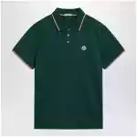 Moncler Olive green short-sleeve polo shirt