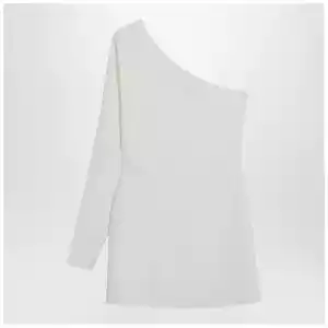 Valentino Ivory one-shoulder top in couture cady