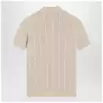 Valentino Ivory cotton knit polo shirt