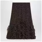 Valentino Brown silk skirt with Plusdepois motif