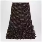 Valentino Brown silk skirt with Plusdepois motif
