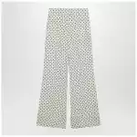 Valentino Ivory supergran trousers with Plusdepois print