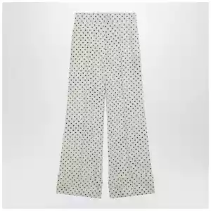 Valentino Ivory supergran trousers with Plusdepois print
