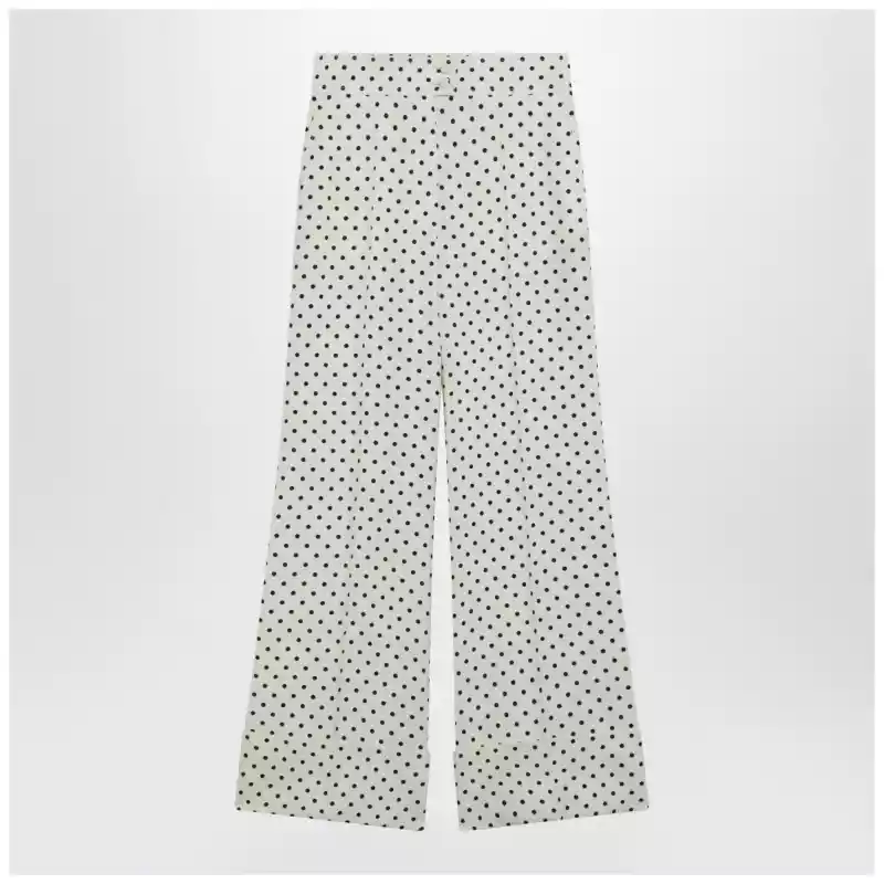 Valentino Ivory supergran trousers with Plusdepois print