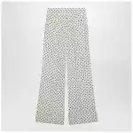 Valentino Ivory supergran trousers with Plusdepois print