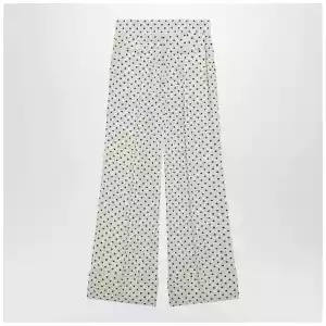 Valentino Ivory supergran trousers with Plusdepois print