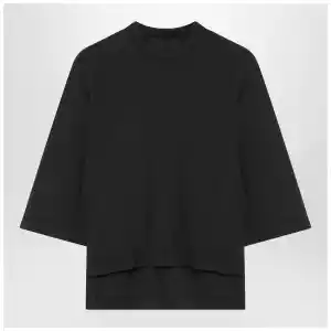 Moncler X Edward Enninful Black top with asymmetric hem