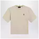 Moncler Grenoble White cotton-blend T-shirt with logo patch