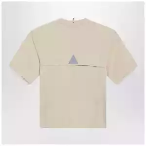 Moncler Grenoble White cotton-blend T-shirt with logo patch