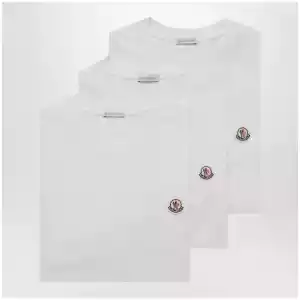 Moncler Set of three cotton T-shirts with logo patch