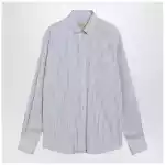 Valentino Ivory shirt with light blue and blue stripes