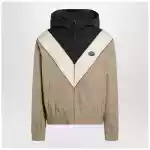 Valentino Black butter and camel jacket with Vlogo patch