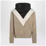 Valentino Black butter and camel jacket with Vlogo patch