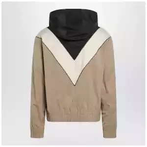Valentino Black butter and camel jacket with Vlogo patch