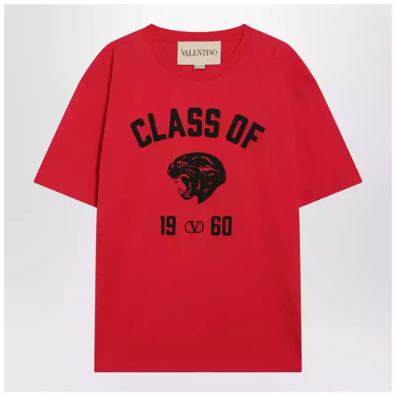 Valentino Red T-shirt with Panther print