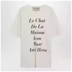 Valentino Ivory Le Chat De La Maison Icon Muse Anti Hero T-shirt