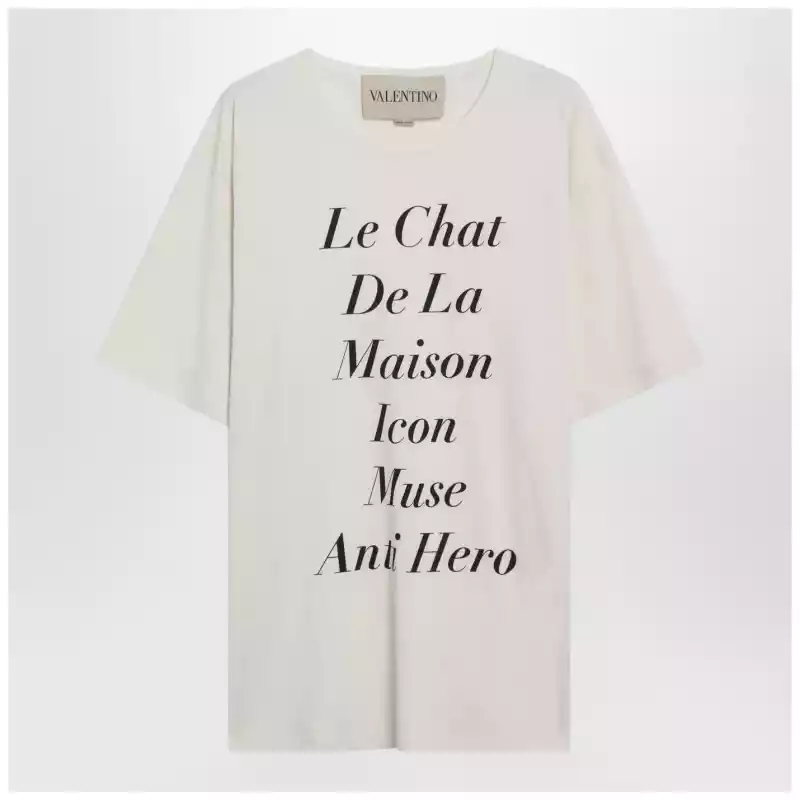 Valentino Ivory Le Chat De La Maison Icon Muse Anti Hero T-shirt