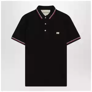 Valentino Black polo shirt with Vlogo Signature