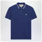 Valentino Blue polo shirt with Vlogo patch