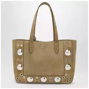 Valentino Garavani Medium Nellcôte tote bag in Havana suede