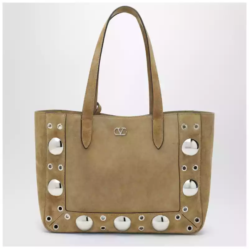 Valentino Garavani Medium Nellcôte tote bag in Havana suede