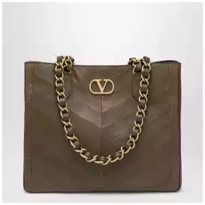 Valentino Garavani Laseine shopping bag in tundra green
