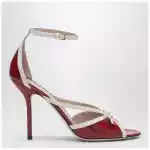 Valentino Garavani Bepointy sandal red/ivory in patent leather and kidskin